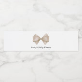 Beige Bow Baby Dusche Wasserflaschenetikett (Einzelnes Label)
