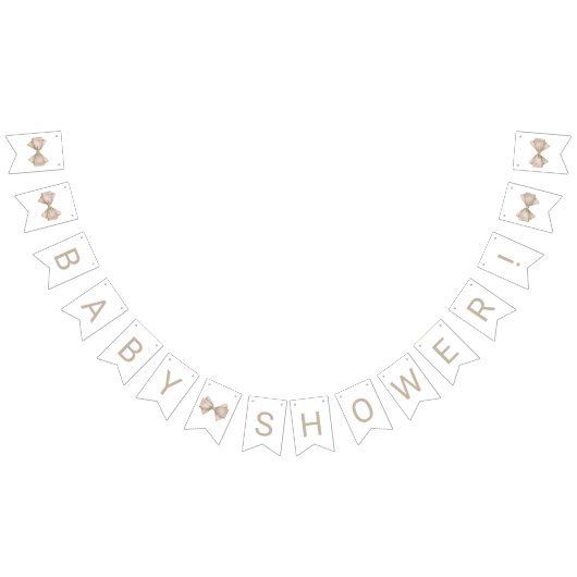 Beige Bow Baby Dusche Wimpelkette (Alle)