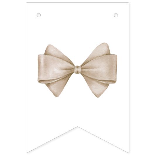 Beige Bow Baby Dusche Wimpelkette (Zweite Fahne)