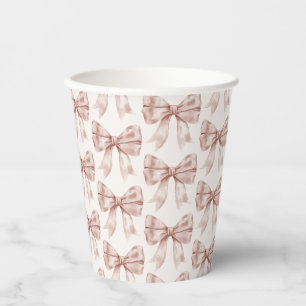 Beige Bow Baby oder Brautparty, Geburtstagsparty Pappbecher