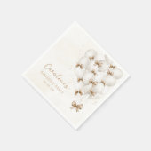 Beige Bow Balloons Birthday Napkins Serviette (Ecke)