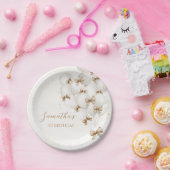 Beige Bow Balloons Birthday Paper Teller (Party)