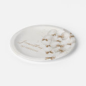 Beige Bow Balloons Birthday Paper Teller (Schrägansicht)