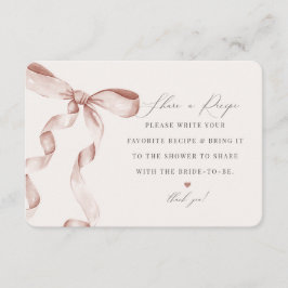 Beige Bow binden den Knoten ein Rezept einfügen Begleitkarte