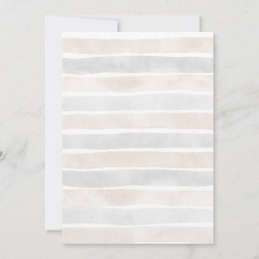 Beige Bow Bonjour Bebe Baby Dusche Einladung (Rückseite)