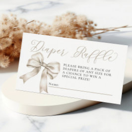 Beige Bow Coquette Babydusche Windelwanne Begleitkarte