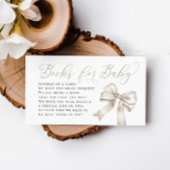 Beige Bow Coquette Bücher für Babybuchanfragen Begleitkarte