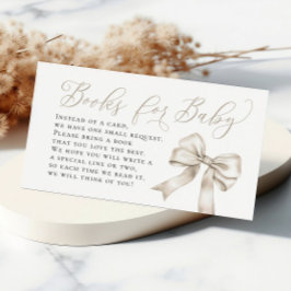 Beige Bow Coquette Bücher für Babybuchanfragen Begleitkarte