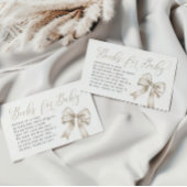 Beige Bow Coquette Bücher für Babybuchanfragen Begleitkarte