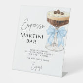 Beige Bow Espresso Martini Bar Sign Sockelschild (Vorderseite)