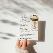 Beige Bow Espresso Martini Brautparty Einladung