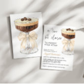 Beige Bow Espresso Martini Brautparty Einladung