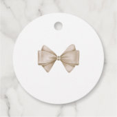Beige Bow Modern Boho Babydusche Geschenkanhänger (Rückseite)