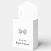 Beige Bow Modern Boho Babydusche Geschenkschachtel (Offen)