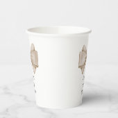 Beige Bow Modern Boho Babydusche Pappbecher (Links)