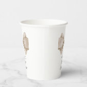 Beige Bow Modern Boho Babydusche Pappbecher (Rechts)