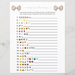 Beige Bow Modern Emoji Books Baby Showspiel