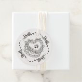 Beige Bow Retro Heart Coquette Cake Bachelorette Geschenkanhänger (Beispiel)