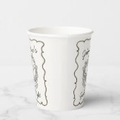 Beige Bow Retro Heart Coquette Cake Galentine Pappbecher (Rechts)