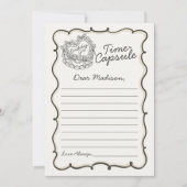 Beige Bow Retro Heart Coquette Cake Time Kapsel Einladung (Vorderseite)