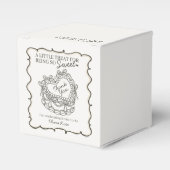 Beige Bow Retro Herz Coquette Brautparty Geschenkschachtel (Vorderseite)