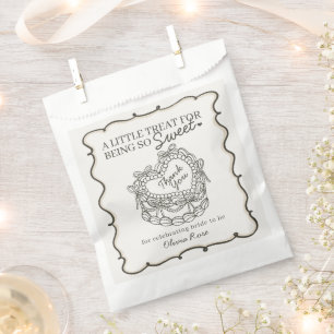 Beige Bow Retro Herz Coquette Brautparty Geschenktütchen