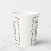 Beige Bow Retro Herz Coquette Brautparty Pappbecher (Rechts)