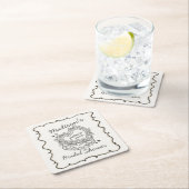 Beige Bow Retro Herz Coquette Brautparty Rechteckiger Pappuntersetzer (Vor Ort)