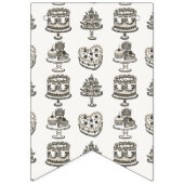 Beige Bow Retro Herz Coquette Cake Geburtstag Wimpelkette (Erste Fahne)