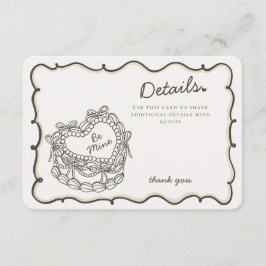 Beige Bow Retro Herz Coquette Kuchen Details Beige Begleitkarte