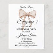 Beige Bow Surprise Retirement Party Flyer (Vorne)