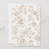 Beige Bow Toile Sie bindet das Brautparty des Knot Einladung (Rückseite)