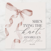 Beige Bow zäumt die Brautparty-Favoriten des Knote Weinetikett (Einzelnes Label)