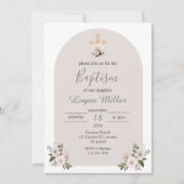 Beige Boy Taufe Einladung (Vorderseite)