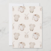 Beige Boys Baby Clothes Kinderdusche Einladung (Rückseite)