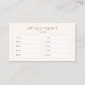 Beige & Braun, Minimal, elegant, Salon Terminkarte (Rückseite)
