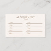 Beige & Braun, Minimal Elegant, Salon Terminkarte (Rückseite)
