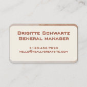Beige Braun Minimalistischer Abstract Visitenkarte (Rückseite)