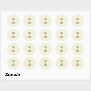 Beige Braun Runder Aufkleber