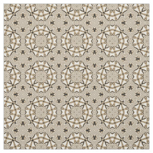 Beige Braun Schwarz-weißes Aztec Mosaikmuster Stoff