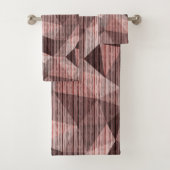 Beige, braun strukturierte Polygone Badhandtuch Set (Insitu)