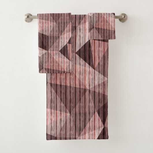 Beige, braun strukturierte Polygone Badhandtuch Set (Insitu)