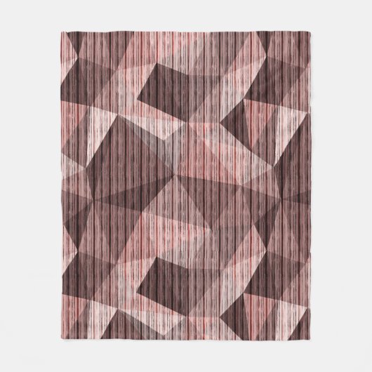 Beige, braun strukturierte Polygone Fleecedecke (Vorderseite)