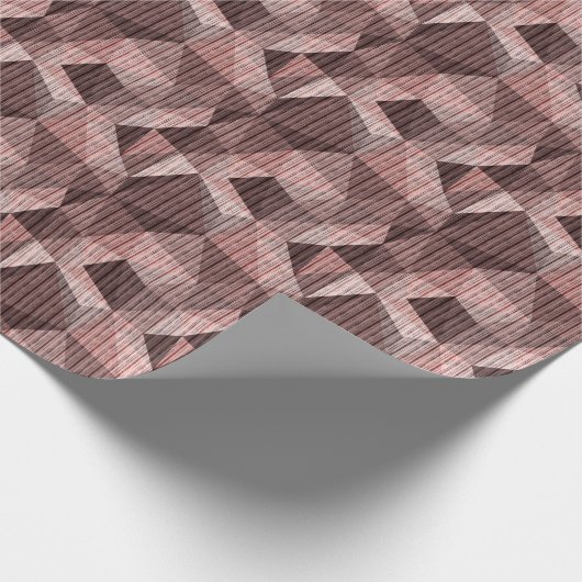 Beige, braun strukturierte Polygone Geschenkpapier (Ecke)