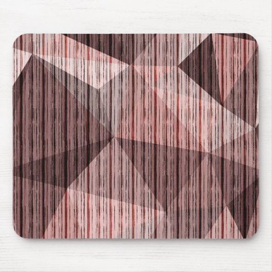 Beige, braun strukturierte Polygone Mousepad (Vorne)