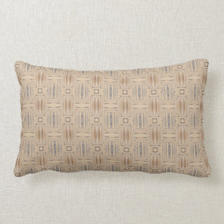 Beige braun und blau geometrisch gepolstertes Kiss Lendenkissen