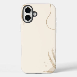 Beige Braune Ästhetische Florale Linktree Hintergr iPhone 16 Plus Hülle