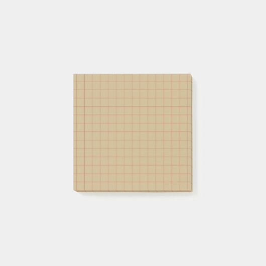 Beige braune eckige Muster neutrales Gitterdesign Post-it Klebezettel (Vorderseite)
