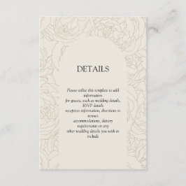 Beige braune, elegante Hochzeitskarte Begleitkarte