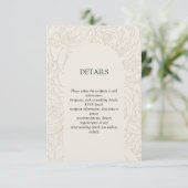 Beige braune, elegante Hochzeitskarte Begleitkarte (Stehend Vorderseite)